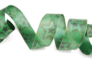 Band 25m/ 40mm, Stern mit Schatten, dgrün Band 25m/ 40mm, Stern mit Schatten, dgrün