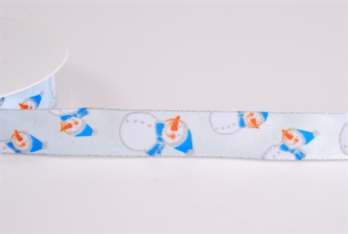 Band 25m/ 25mm, Schneemann, blau/blau Band 25m/ 25mm, Schneemann, blau/blau