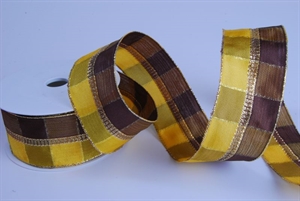 Band 20m/ 40mm, Karo, natur/braun Band 20m/ 40mm, Karo, natur/braun