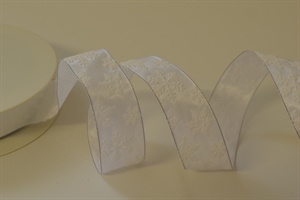 Band 25m/ 25mm, Schneesterne, weiss Band 25m/ 25mm, Schneesterne, weiss