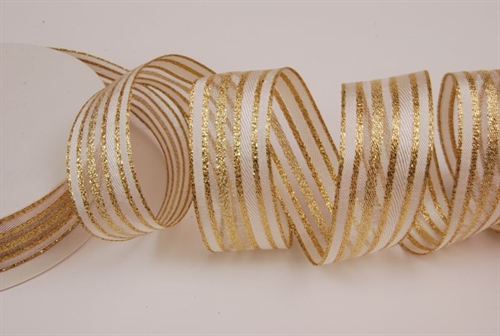 Band 25m/ 25mm, Deko, ecru Band 25m/ 25mm, Deko, ecru