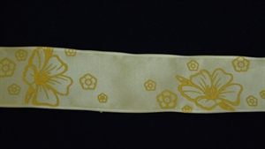 Band 20m/ 40mm, Hibiskus, gelb Band 20m/ 40mm, Hibiskus, gelb