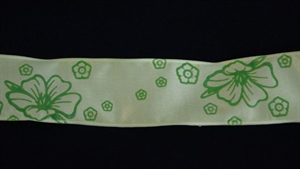 Band 20m/ 40mm, Hibiskus, grün Band 20m/ 40mm, Hibiskus, grün