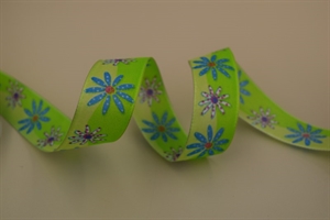 Band 25m/ 25mm, Blm. & Wellen, grün Band 25m/ 25mm, Blm. & Wellen, grün