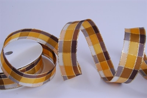 Band 20m/ 25mm, Regal Plaid, braun Band 20m/ 25mm, Regal Plaid, braun