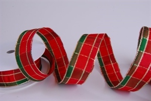 Band 20m/ 25mm, Regal Plaid, grün/rot Band 20m/ 25mm, Regal Plaid, grün/rot