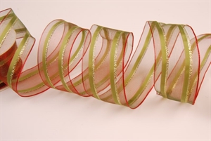 Band 20m/ 40mm, Harem Sheer, grün/altrot Band 20m/ 40mm, Harem Sheer, grün/altrot