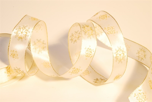 Band 20m/ 25mm, Snow Star, ecru Band 20m/ 25mm, Snow Star, ecru