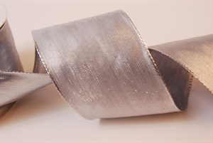 Band 20m/ 70mm, Flat lurex wired, silber Band 20m/ 70mm, Flat lurex wired, silber