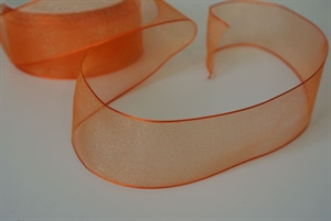 Band 25m/ 40mm, Organza Drahtkante, orange Band 25m/ 40mm, Organza Drahtkante, orange