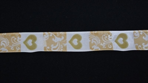 Band 20m/ 25mm, Heart & Ornament, natur Band 20m/ 25mm, Heart & Ornament, natur