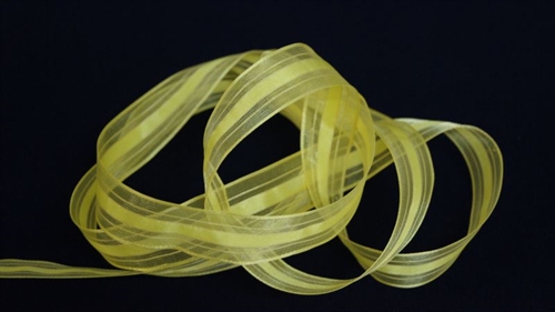 Band 20m/ 25mm, Organzarand, gelb Band 20m/ 25mm, Organzarand, gelb