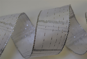 Band 20m/ 40mm, Striche, silber Band 20m/ 40mm, Striche, silber