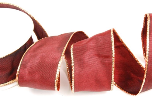 Band 25m/ 40mm, uni Gold-/Si-Kante, rubin Band 25m/ 40mm, uni Gold-/Si-Kante, rubin