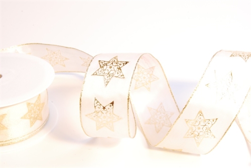 Band 20m/ 40mm, Stern, ecru Band 20m/ 40mm, Stern, ecru