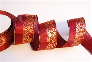 Band 20m/ 40mm, offene Kreise, rubin Band 20m/ 40mm, offene Kreise, rubin