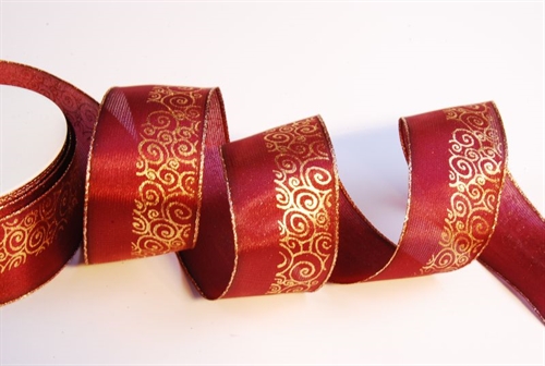 Band 20m/ 40mm, offene Kreise, rubin Band 20m/ 40mm, offene Kreise, rubin