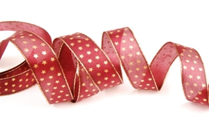 Band 20m/ 25mm, Sterne kl, rubin Band 20m/ 25mm, Sterne kl, rubin