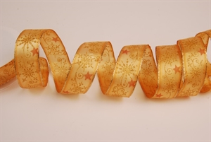 Band 20m/ 25mm, Schneesterne, natur Band 20m/ 25mm, Schneesterne, natur