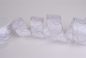 Band 20m/ 40mm, Kreise, weiss Band 20m/ 40mm, Kreise, weiss