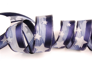 Band 20m/ 35mm, Sternendruck, dblau Band 20m/ 35mm, Sternendruck, dblau