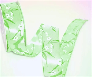 Band 20m/ 40mm, Kirschblühte, grün Band 20m/ 40mm, Kirschblühte, grün