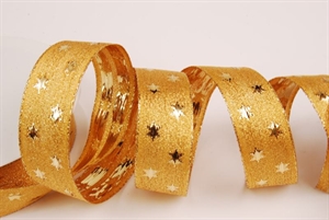 Band 20m/ 25mm, Sternen-Lurex, dgold Band 20m/ 25mm, Sternen-Lurex, dgold