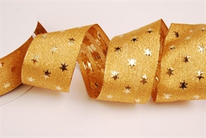 Band 20m/ 40mm, Sternen-Lurex, dgold Band 20m/ 40mm, Sternen-Lurex, dgold