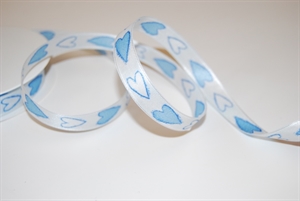 Band 25m/ 15mm, Herz offen/gefüllt, blau Band 25m/ 15mm, Herz offen/gefüllt, blau