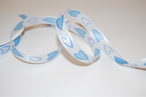 Band 25m/ 15mm, Herz offen/gefüllt, blau Band 25m/ 15mm, Herz offen/gefüllt, blau