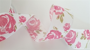 Band 25m/ 40mm, Rosen, rosa Band 25m/ 40mm, Rosen, rosa