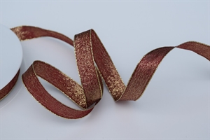 Band 25m/ 15mm, Uni mit Lurex & Drahtkante, bordeaux Band 25m/ 15mm, Uni mit Lurex & Drahtkante, bordeaux