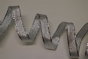 Band 25m/ 08mm, Lurex mit Drahtkante, silber Band 25m/ 08mm, Lurex mit Drahtkante, silber