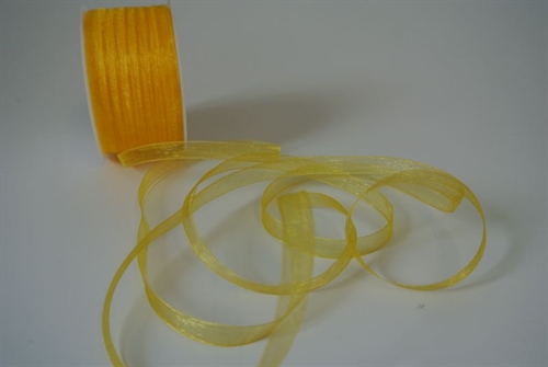 Band 50m/ 08mm, Organza, gelb Band 50m/ 08mm, Organza, gelb
