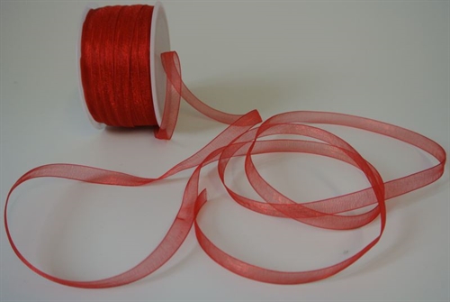 Band 50m/ 08mm, Organza, rot Band 50m/ 08mm, Organza, rot