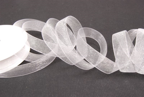 Band 25m/ 15mm, Organza, weiss Band 25m/ 15mm, Organza, weiss