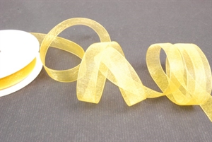 Band 25m/ 15mm, Organza, gelb Band 25m/ 15mm, Organza, gelb