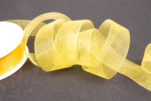 Band 25m/ 25mm, Organza, gelb Band 25m/ 25mm, Organza, gelb