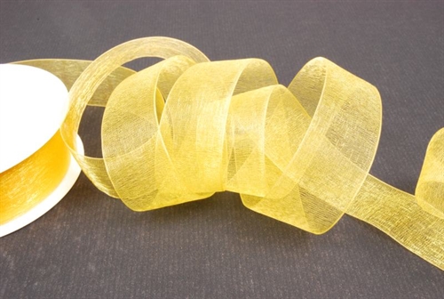 Band 25m/ 25mm, Organza, gelb Band 25m/ 25mm, Organza, gelb