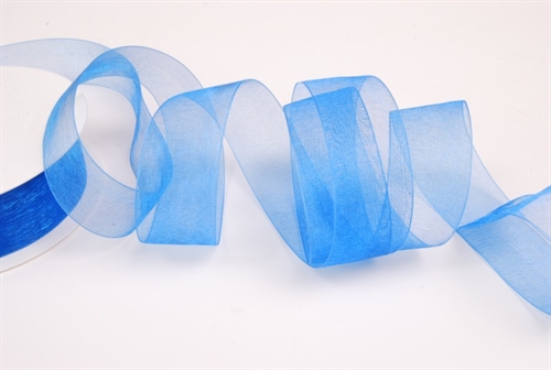 Band 25m/ 25mm, Organza, blau Band 25m/ 25mm, Organza, blau