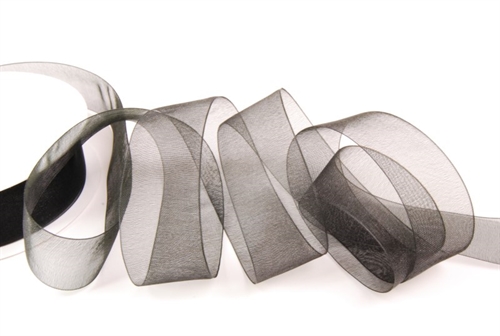 Band 25m/ 25mm, Organza, schwarz Band 25m/ 25mm, Organza, schwarz