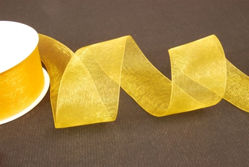 Band 25m/ 38mm, Organza, gelb Band 25m/ 38mm, Organza, gelb