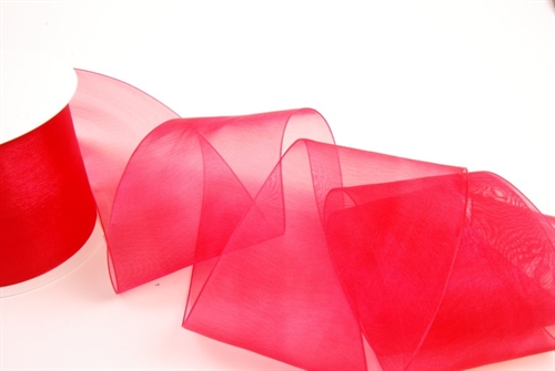 Band 25m/ 70mm, Organza, rot Band 25m/ 70mm, Organza, rot