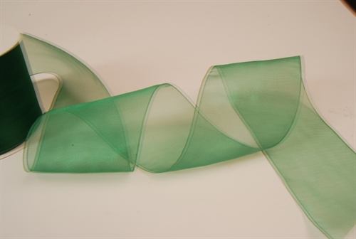 Band 25m/ 70mm, Organza, dgrün Band 25m/ 70mm, Organza, dgrün