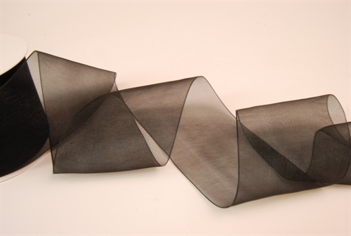 Band 25m/ 70mm, Organza, schwarz Band 25m/ 70mm, Organza, schwarz
