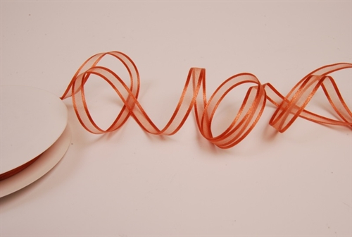 Band 25m/ 10mm, Organza D-Face satin, rost Band 25m/ 10mm, Organza D-Face satin, rost