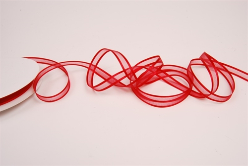 Band 25m/ 10mm, Organza D-Face satin, rot Band 25m/ 10mm, Organza D-Face satin, rot