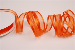 Band 25m/ 15mm, Organza D-Face satin, orange Band 25m/ 15mm, Organza D-Face satin, orange