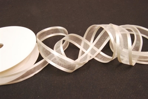 Band 25m/ 15mm, Organza D-Face satin, cream Band 25m/ 15mm, Organza D-Face satin, cream