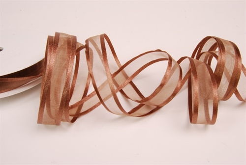 Band 25m/ 15mm, Organza D-Face satin, braun Band 25m/ 15mm, Organza D-Face satin, braun